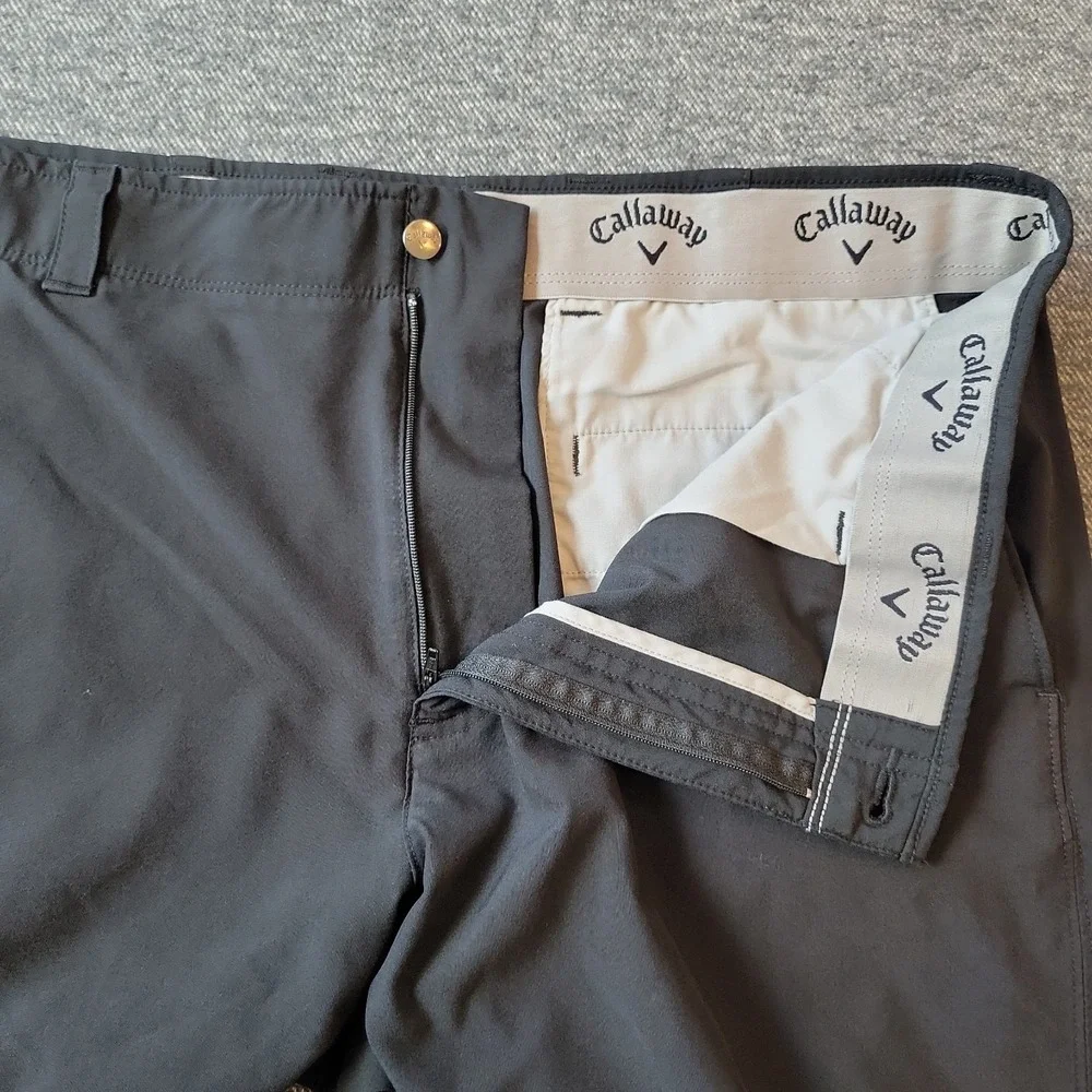 Callaway Golf Shorts Men's 38 Black Performance Stretch Flat Front Casual